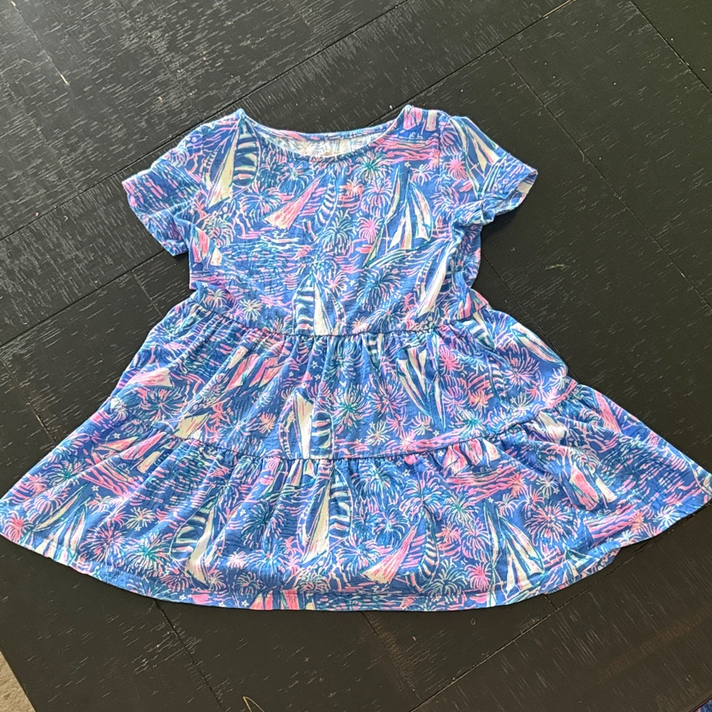 Lilly Pulitzer Tropical Blue and Pink Kids Dress